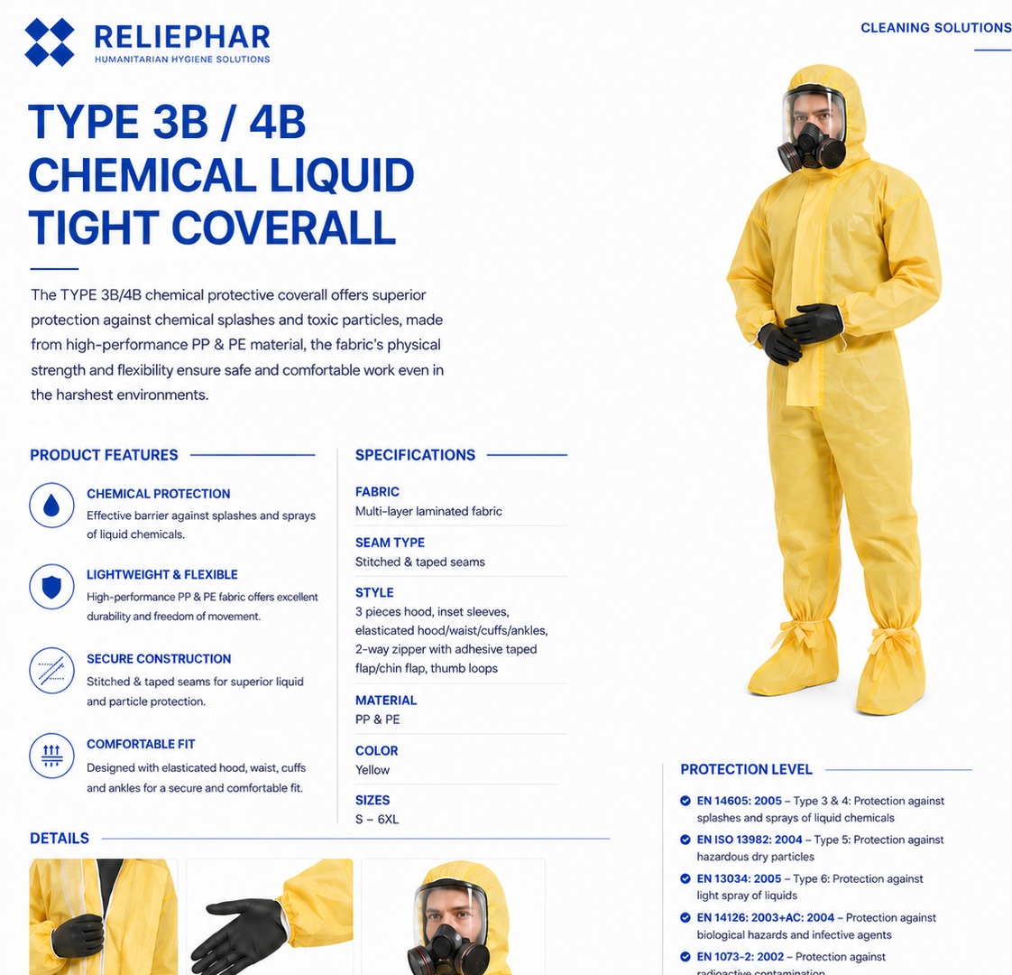 Type 3B / 4B Chemical Liquid Tight Coverall